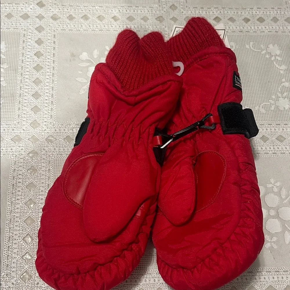Bugle Boy Red Thermal insulated Kids Mittens Gloves Size 4-7
